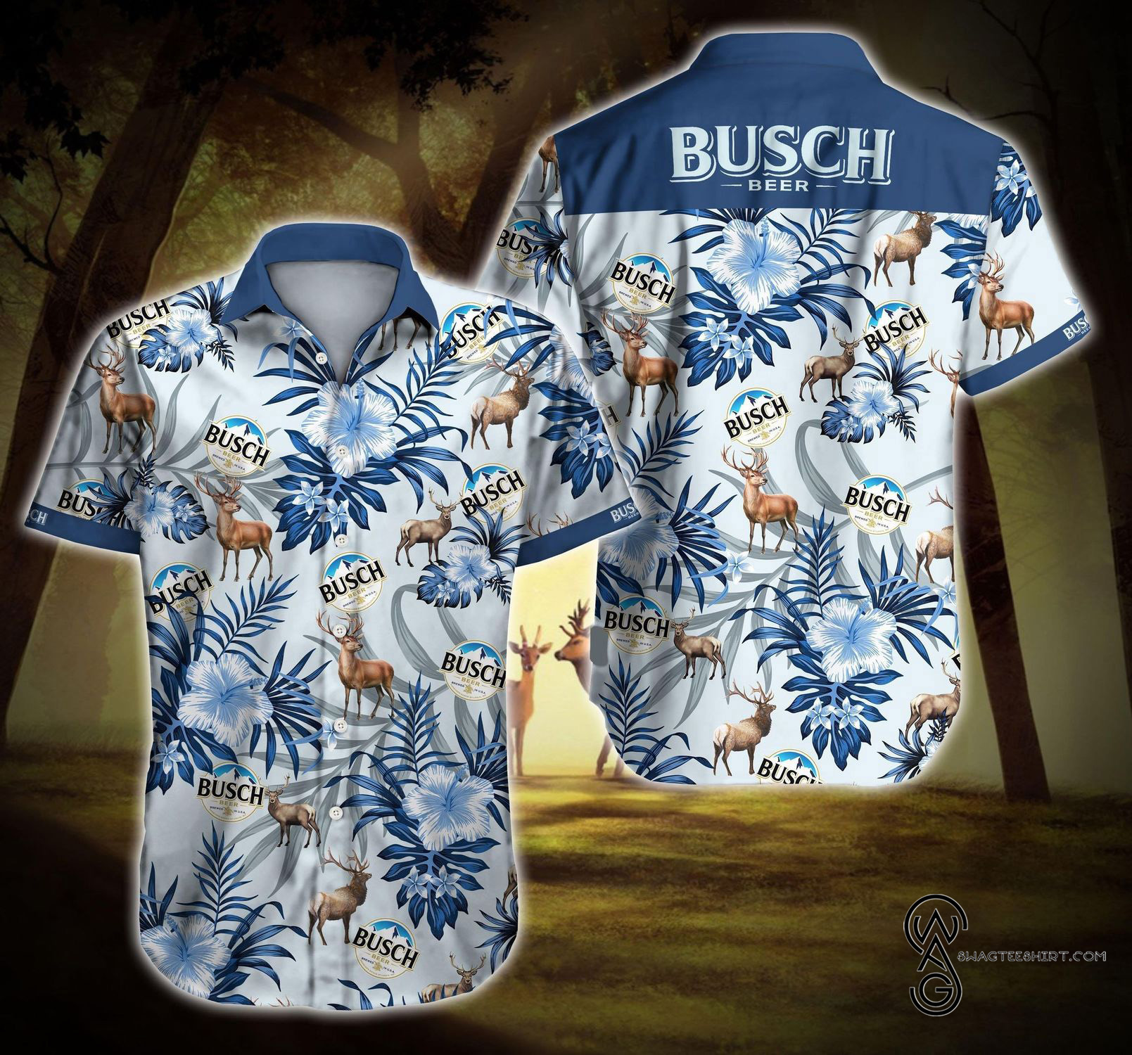 [Top Trending] Busch Beer American Flag Busch Latte Drinking Beer Lover Beach Summer Full Printing Hawaiian Shirt